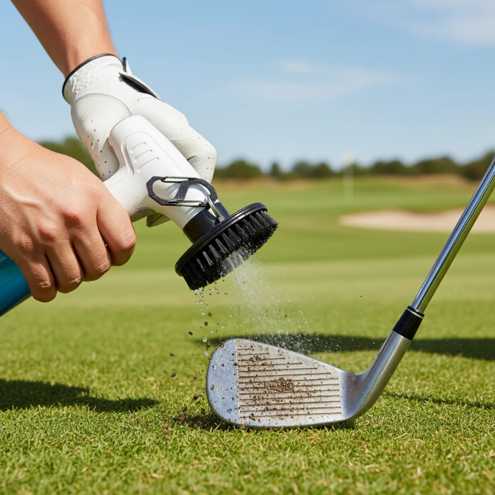 Spazzola Compatta per la Pulizia delle Mazze da Golf con Bottiglia da 300ML, Facile Pulizia per Accessori da Golf e Regalo per Golfisti