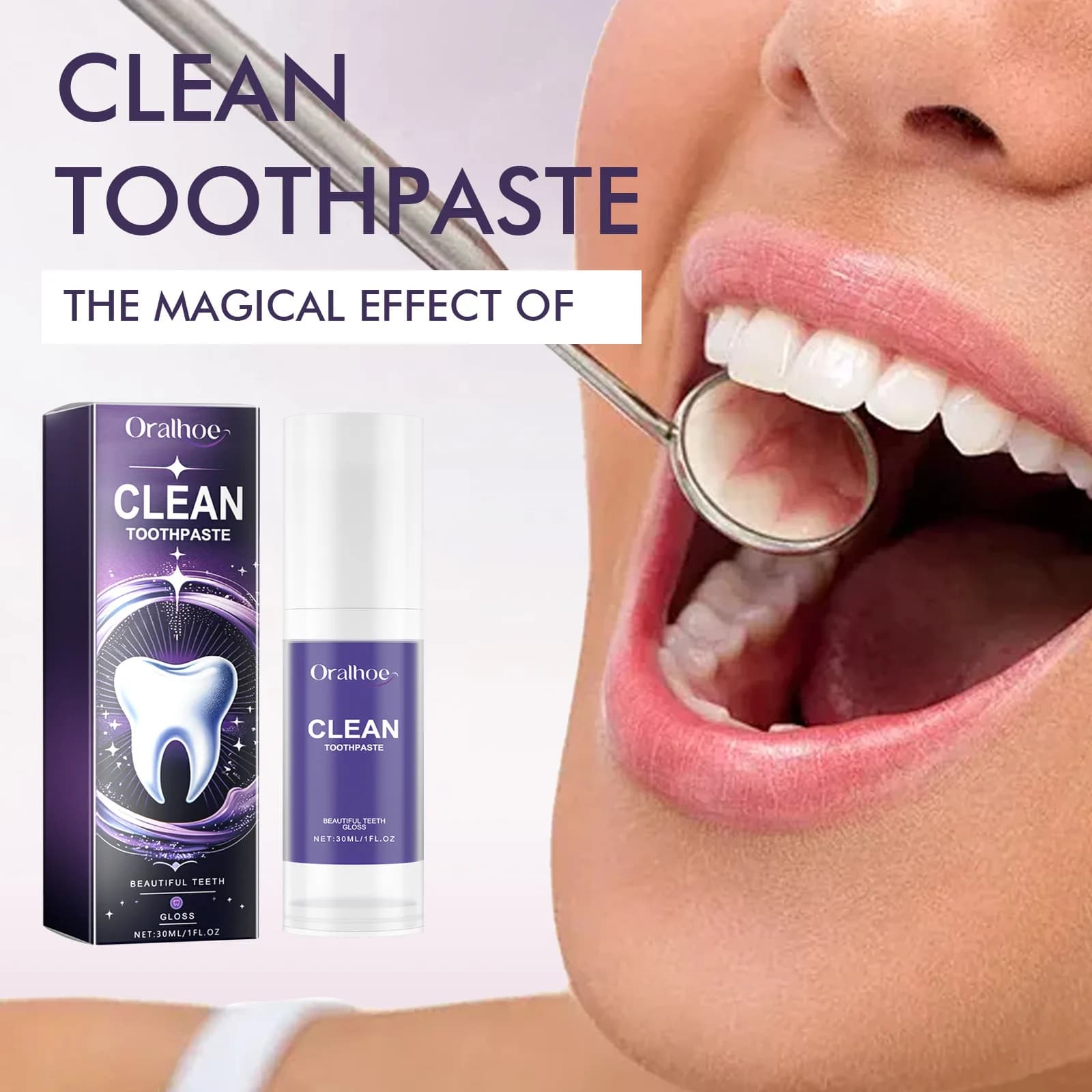 Oralhoe 30ml Purple Tooth Whitening Toothpaste Calculation Dentral Remove Oral Hygiene Remove The Naughty Taste Whitening Dentist Care