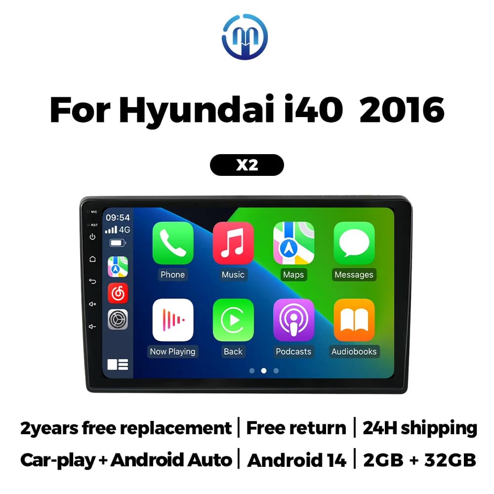 MEKEDE Android14 Sistema audio per auto intelligente wireless car-play auto Per Hyundai i40 2016 Video multimediale per auto GPSNavazione DSP