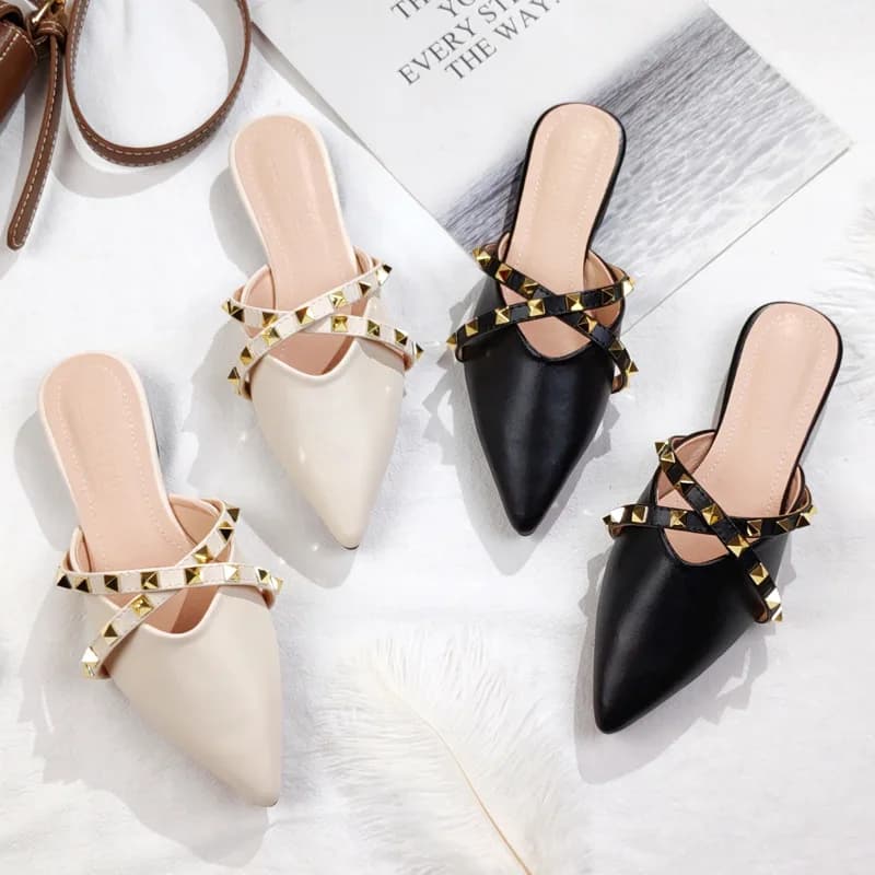 Nuove Ciabatte 2026 con Suola Piatta, Punta Tonda, Slip-On, Scarpe da Donna Comode, Ciabatte Casual, Scarpe da Esterno alla Moda per Donna