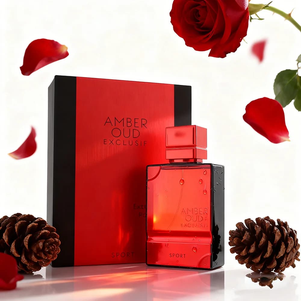 Amber Oud Exclusive Sport Unisex Extrait De Parfum 60ml Warm Spicy Amber Scent Saffron Opening Jasmine Heart Musk White Cedar Base for Daily Wear Gift for Him Her