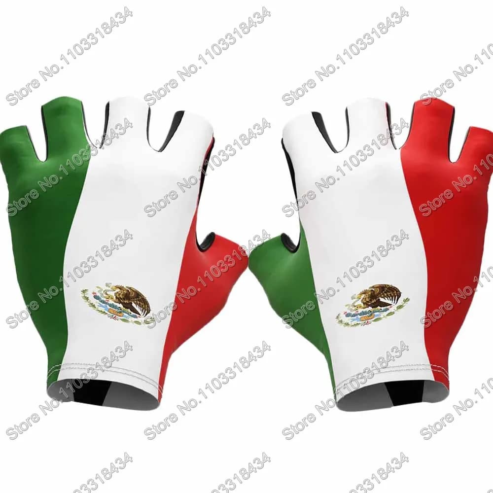 2024 messico guanti da Ciclismo nazionali Team Men Bicycle Gel guanti mezze dita taglia un paio M-XL Guante Ciclismo Gant cyclismo