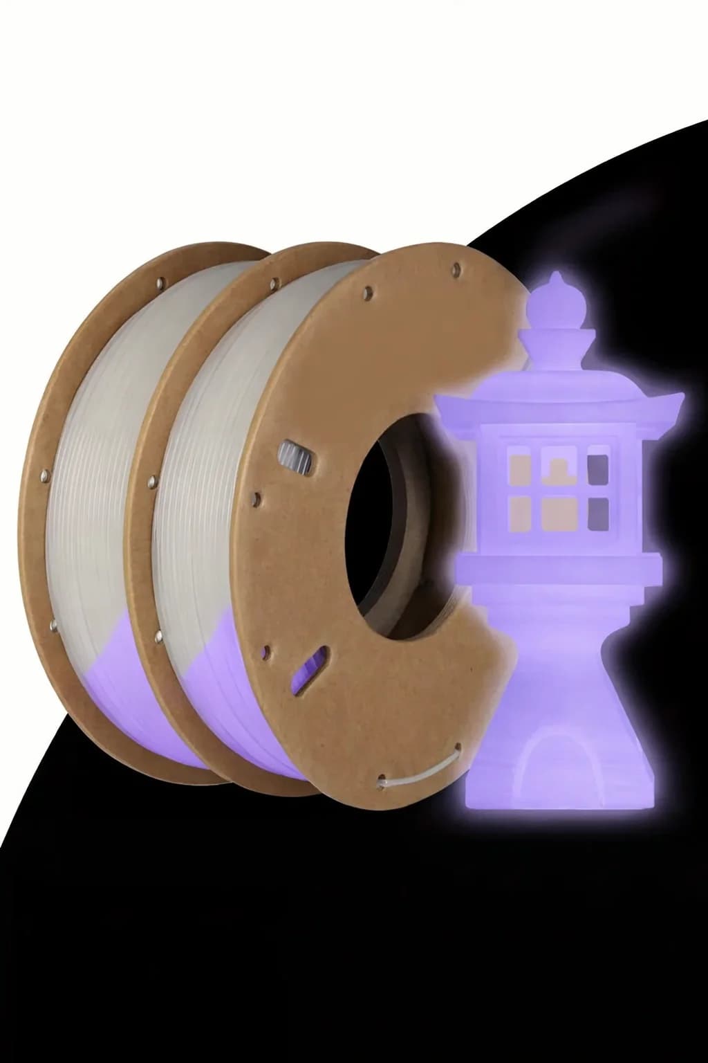 Filament PLA 3D bright purple in dark 1.75 mm 500 g, bright filament for 3D printing 1,75 mm dimensional accuracy +/- 0.02 mm