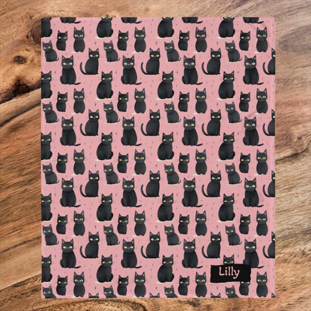 Coperta rosa coperta personalizzata per gatti neri per persone coperta con motivo a gatto coperta morbida coperta per bambini coperta per gatti