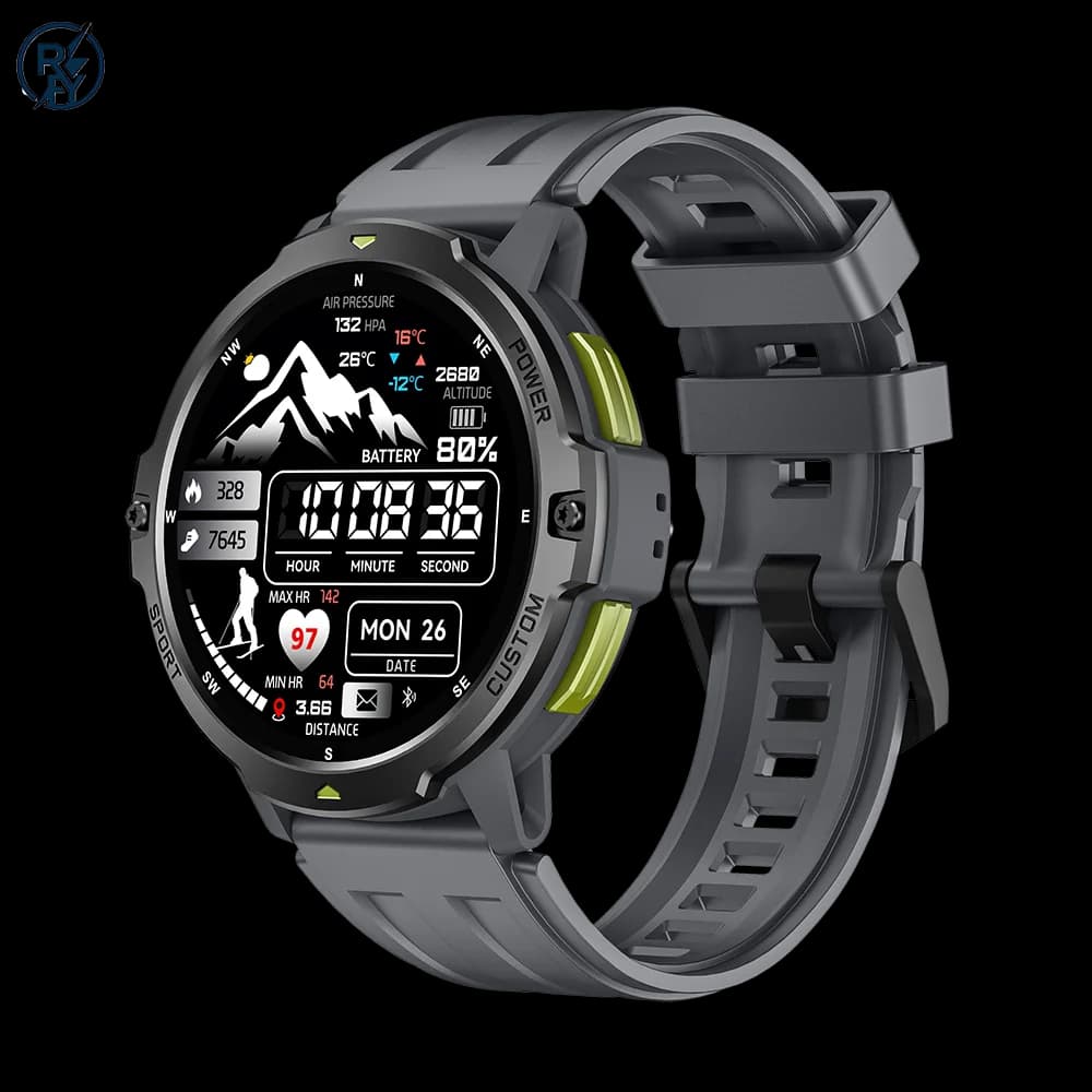 Smartwatch C31, orologio GPS sportivo, monitoraggio della frequenza cardiaca e dell'ossigeno nel sangue, impermeabile, esterno, dati della frequenza cardiaca dinamica per tutto il giorno Wat