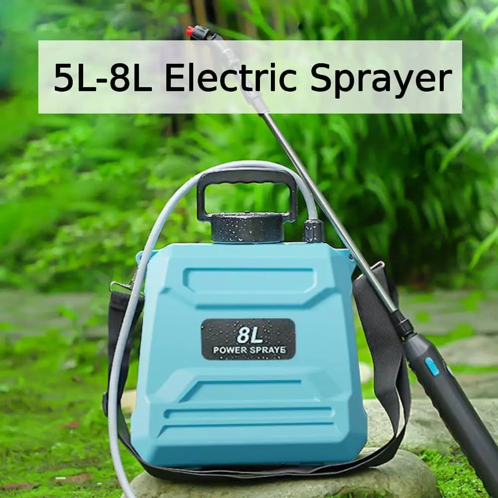5L-8L Shoulder Electric Sprayer Pot with Telescopic Rod, 3 Nozzle for Garden Lawn Plant Watering Handheld Pesticide Sprayer