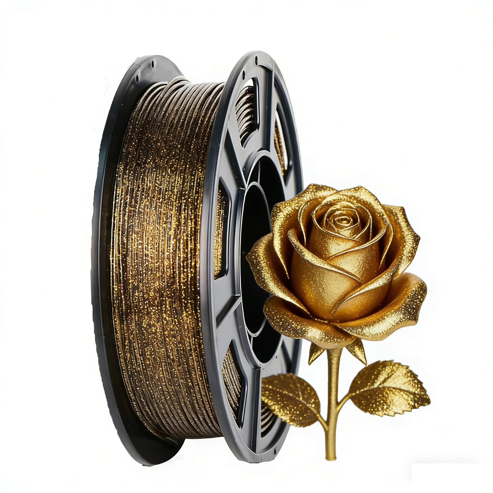 3D Printer Filament PLA Glitter Galaxy 1.75mm, 3D Printing Filament, Black Glitter and Gold, 250g/500g, Coil