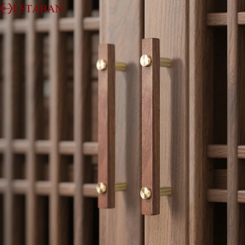 Maniglia per porta dell'armadio da cucina antica in stile cinese Maniglia per armadio in legno di noce Maniglia per armadio Maniglie per cassetti per mobili in rame puro