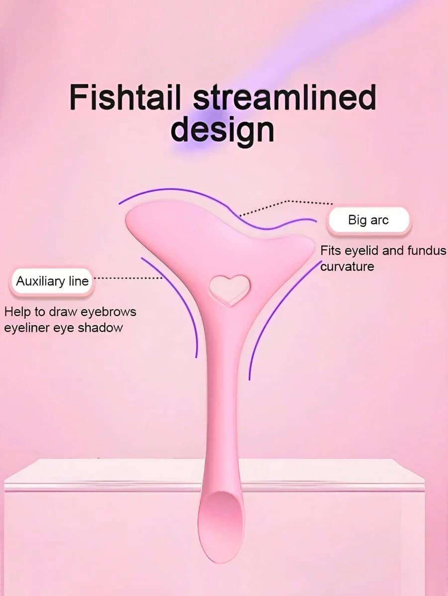 Stencil multifunzionale per eyeliner, 1 pezzo in silicone riutilizzabile impermeabile per eyeliner, pennello, timbro, affilatore sottile, per effetto occhi di gatto, smoky eye, punta angolata piccola, guida per eyeliner, stampo per trucco rapido e facile