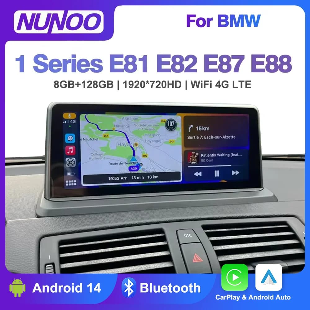 2025 Android 14 Carplay Per BMW Serie 1 E81 E82 E87 E88 2004-2013 CCC CIC Lettore multimediale per auto GPS Radio stereo wireless