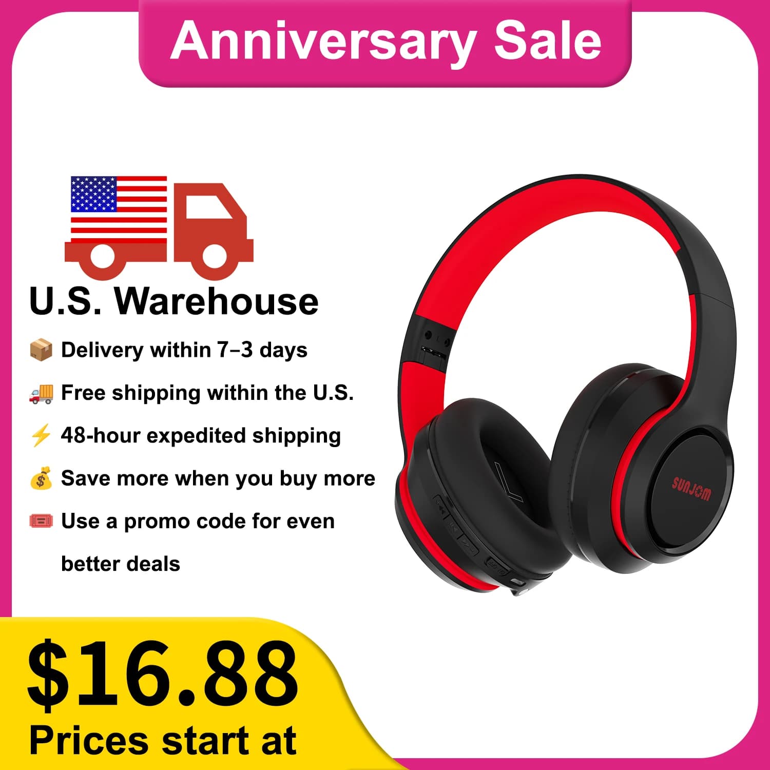 Bluetooth Wireless SUNJOM BT5.3, Sporty Headphones Active for Gaming, Calls No Interruptions for iPhone, Minimalist Design