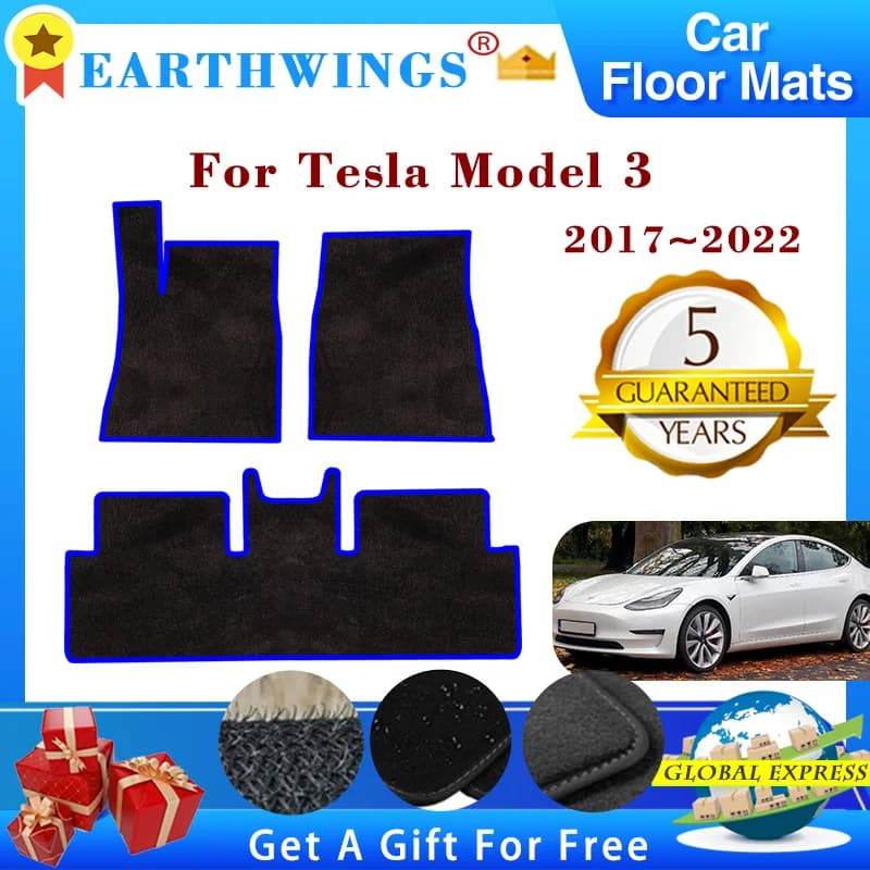 Per Tesla Modello 3 2017 2018 2019 2020 2021 2022 AUTO Tappetini Pannello Pedane Tappeti Copertura Rilievi Del Piede Accessori Per Interni Auto