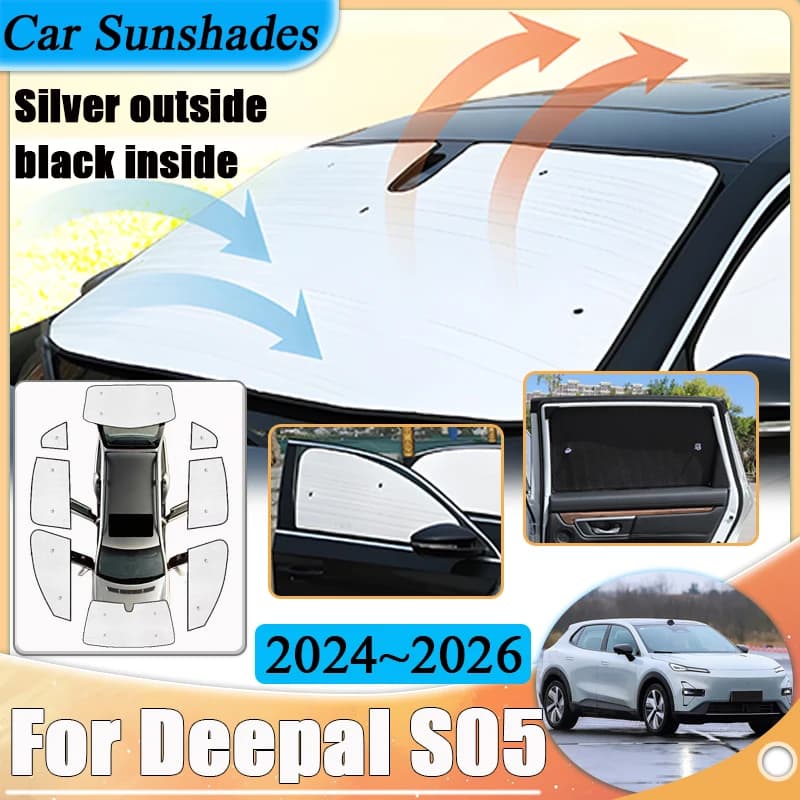 Car Window Shading Cover For Deepal S05 C857 2024 2025 2026 Black Slivr Sunscreen Anti-UV Sun Protect Sunshades Auto Accessories