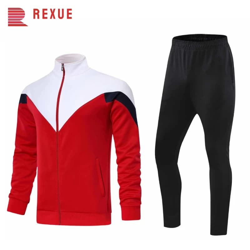Men’s Football Soccer Tracksuit Set 2PCS – Training Jacket & Pants, Custom Team Logo, Running Jogging, Multiple Colors