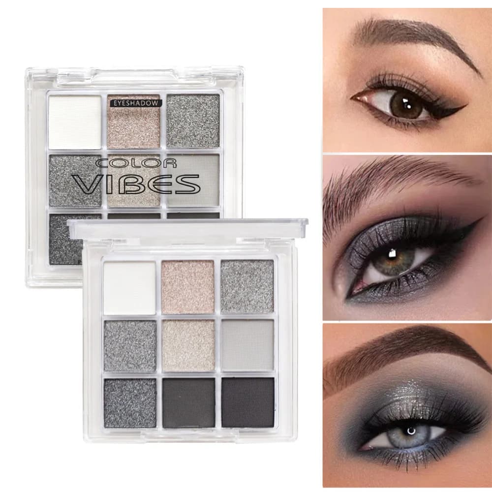 9 Grid Shadow Palette Glitter Purple Ombretto matt perlescent Cosmetic Shiny Makeup for Beauty Eyes for Long Life