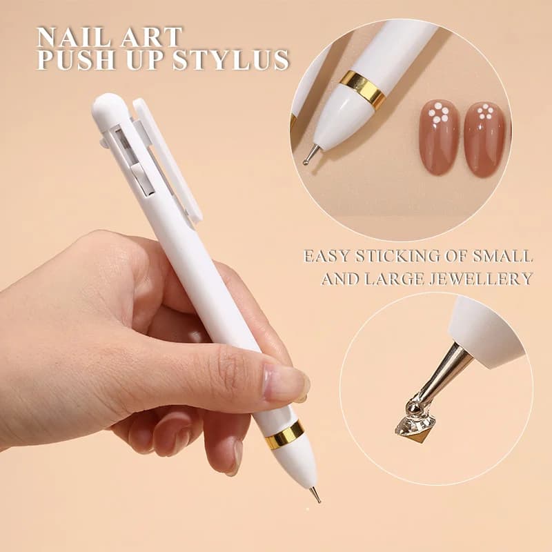 Strumenti per punteggiare la punta per nail art 4 in 1 Strumenti per unghie Penna per trapano a sfera girevole Penna per punte per unghie Utensile rotante per punteggiatura per nail art