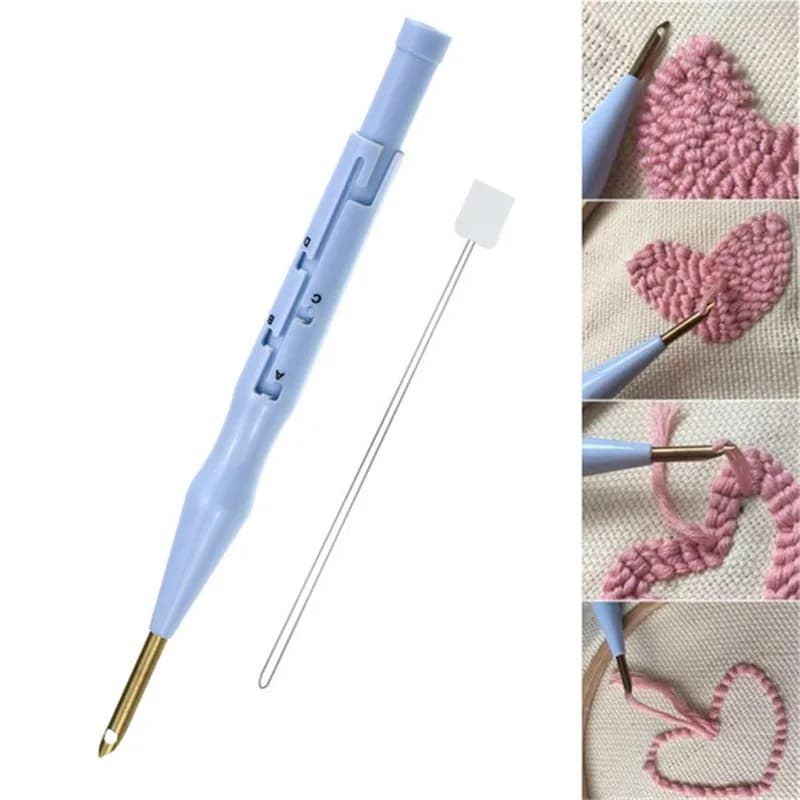 1PC Adjustable Punch Needle Embroidery Wool Felt Craft Poking Tools Pen DIY Magic Carpet Hook Needlework Knitting Sewing Tools