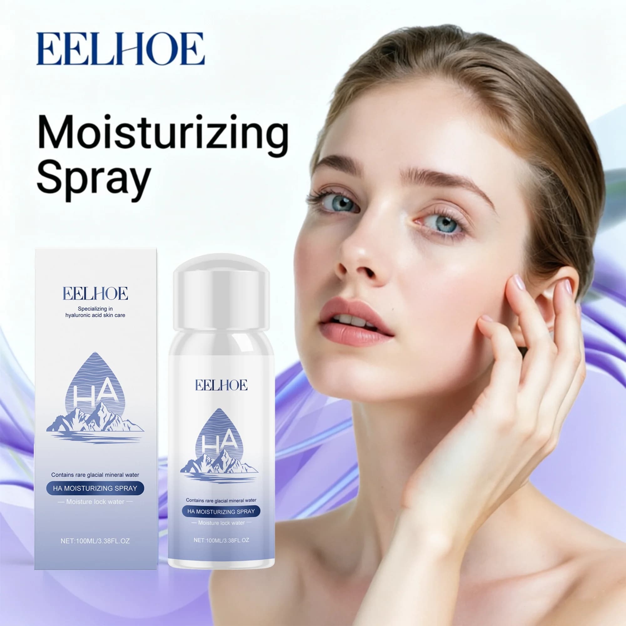 EELHOE Spray Tonico Idratante all'Acido Ialuronico, Spray Nutriente e Idratante per la Cura della Pelle, Acqua Delicata