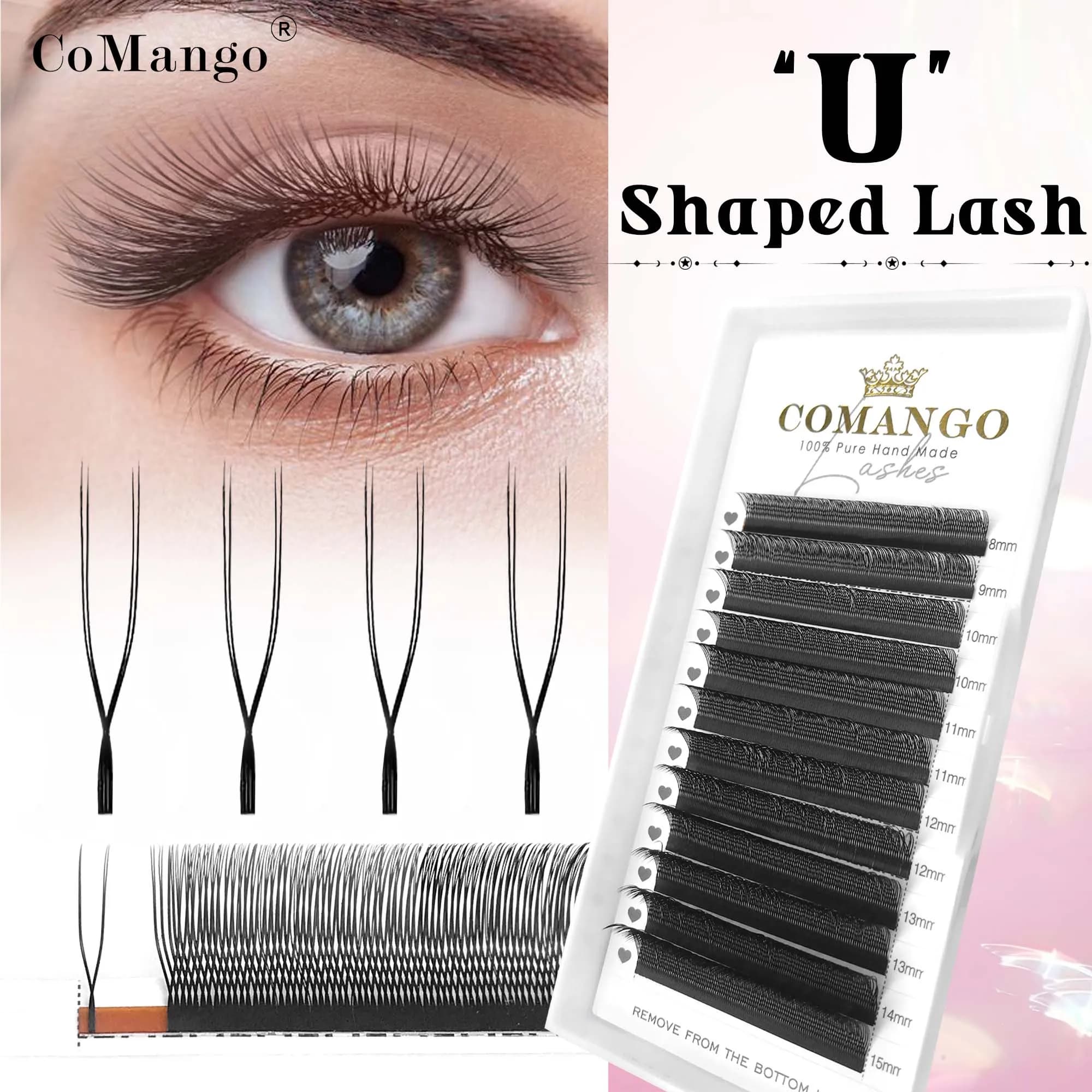 CoMango U Eyelash Shape Parallel Flower U Style YY Eyelashes Extensions Natural Volume Eyelashes Fake Makeup Tool