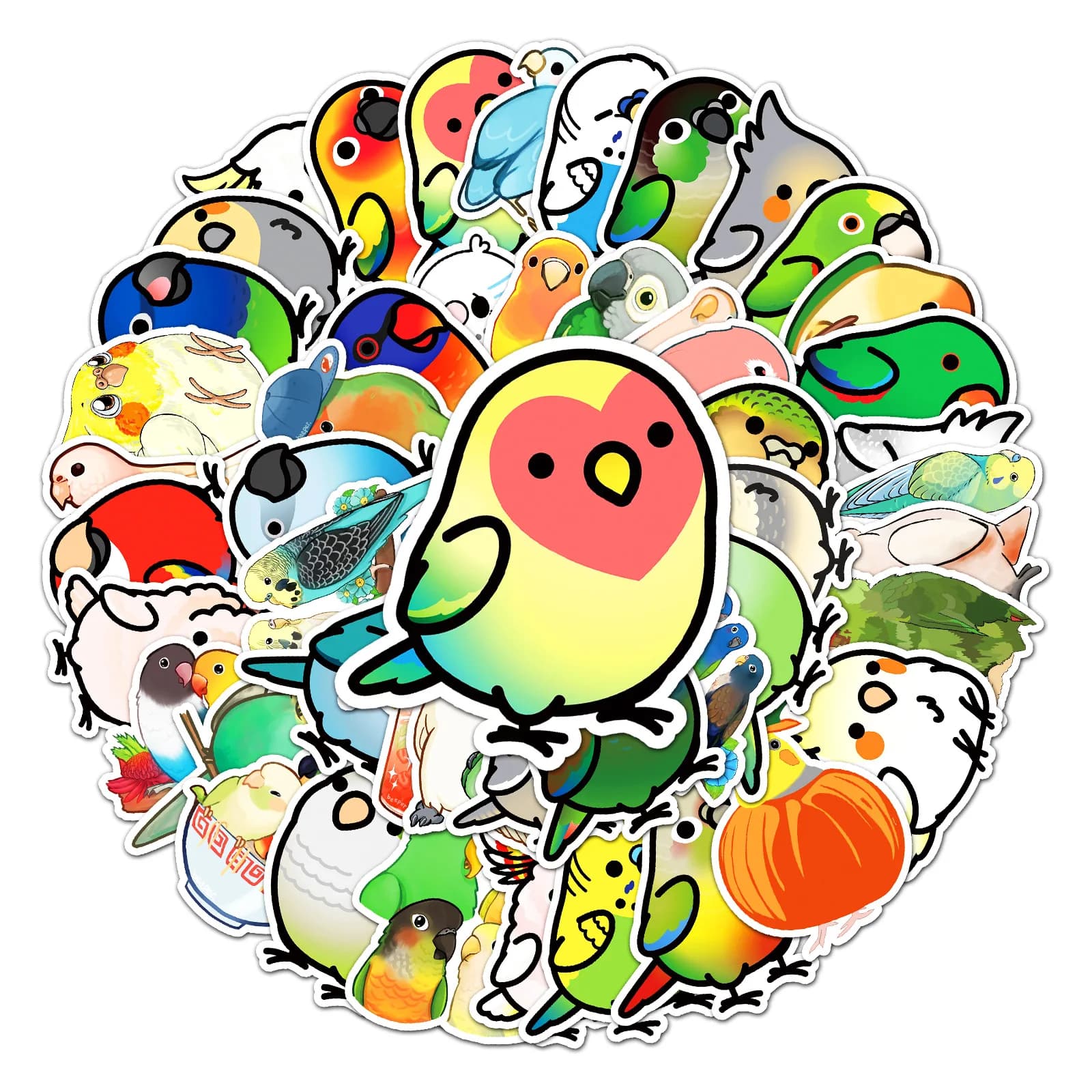 10/30/50PCS Cartoon Cute Parrot Stickers Graffiti decalcomanie regalo giocattolo per bambini impermeabile fai da te Laptop Skateboard chitarra Bike Car Sticker