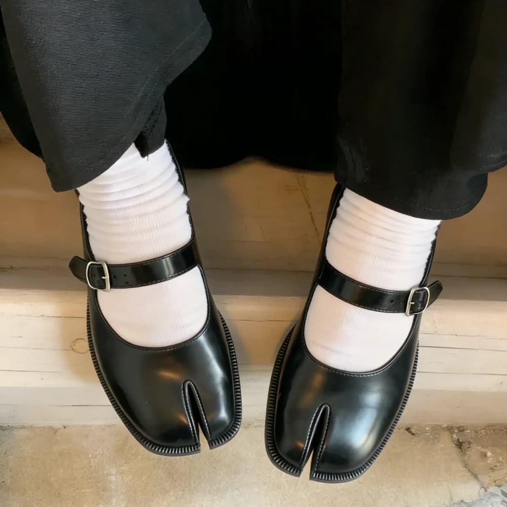 Women's Mary Jane Shoes Split Toe Ankle Buckle Strap Womens Flats Comfort Casual Dressy Party Work Dress Shoes