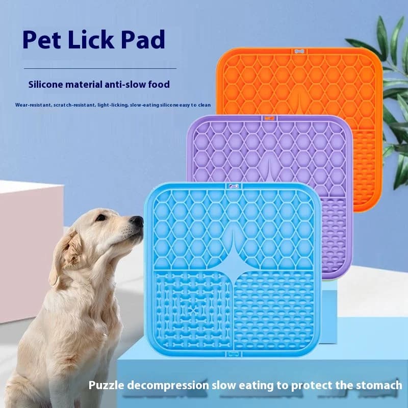 Pet Dog Cat Licking Pad Licking Pad Anti soffocamento Utensili per cibo lento Ciotola per cibo lento Piastra per leccare Pet Cat Yogurt Pasto Zerbino