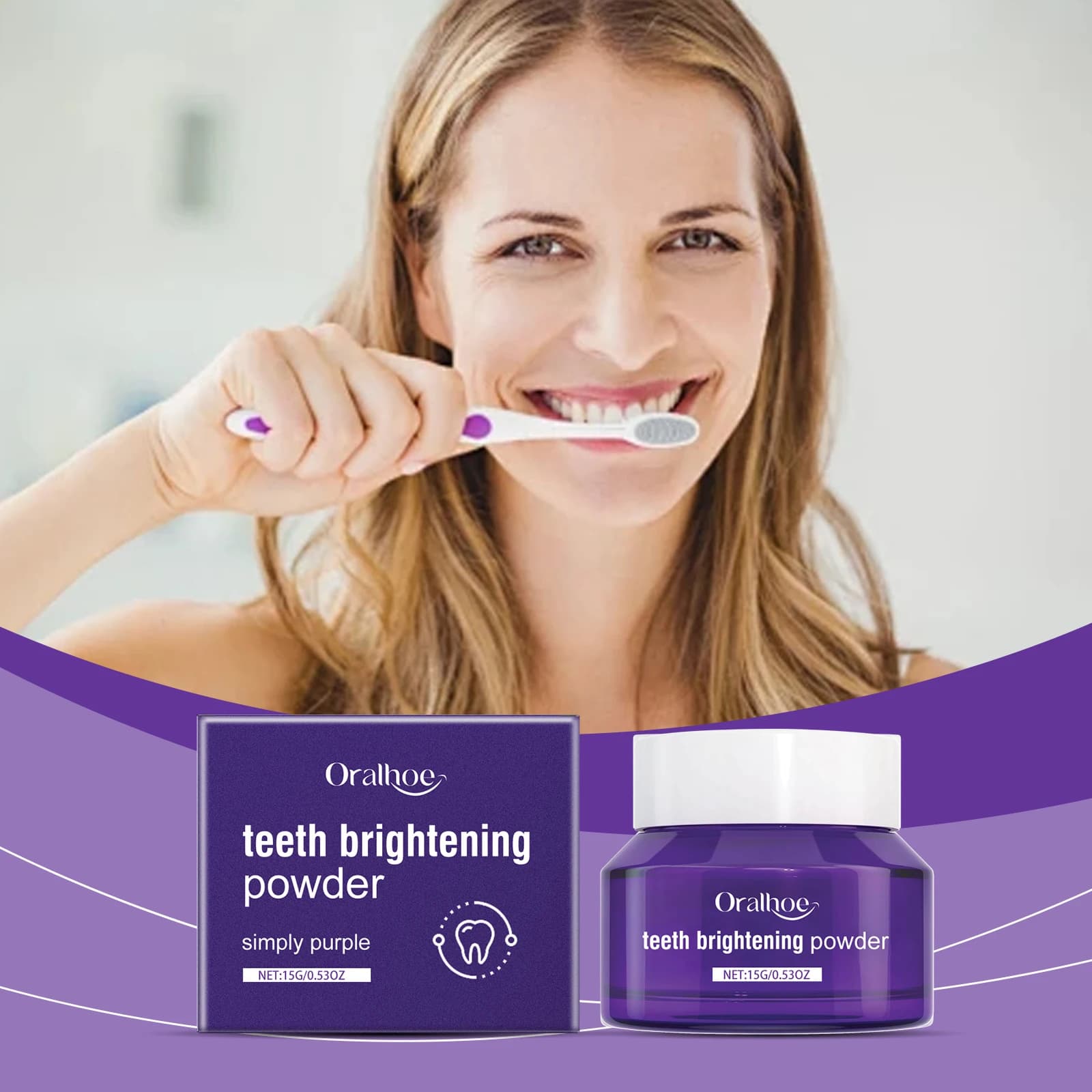 Oralhoe 15g Whitening Powder For Denti Viola Durable Fresco Remove Oral Clean Plate Macchie Reduce Bad Alite Illumina I Denti In Powder