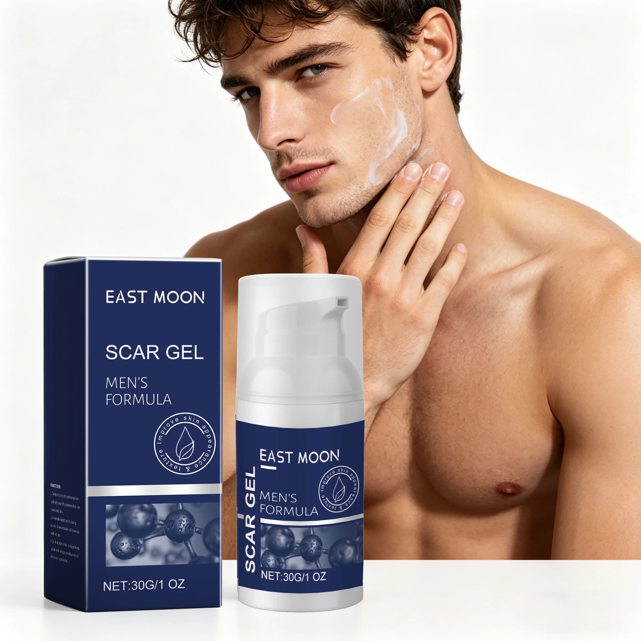 Gel per la Cura della Pelle Maschile 30G, Trattamento Cicatrici, Idratazione Profonda, Lenitivo, Non Appiccicoso, Attenua le Rughe Sottili, Delicato, per Mantenere la Pelle Maschile
