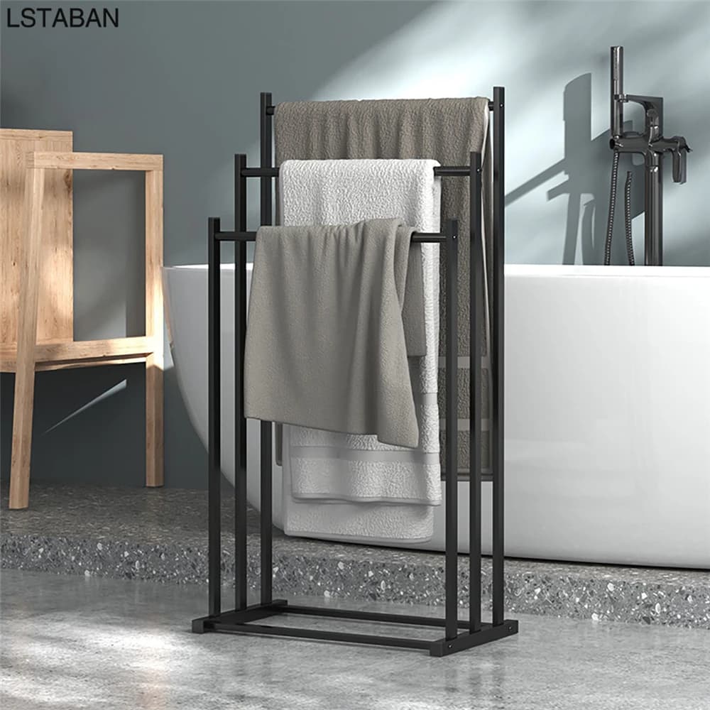 Portasciugamani da bagno dal design moderno portasciugamani da terra in metallo portasciugamani organizer da bagno portaoggetti asta appendiabiti da balcone
