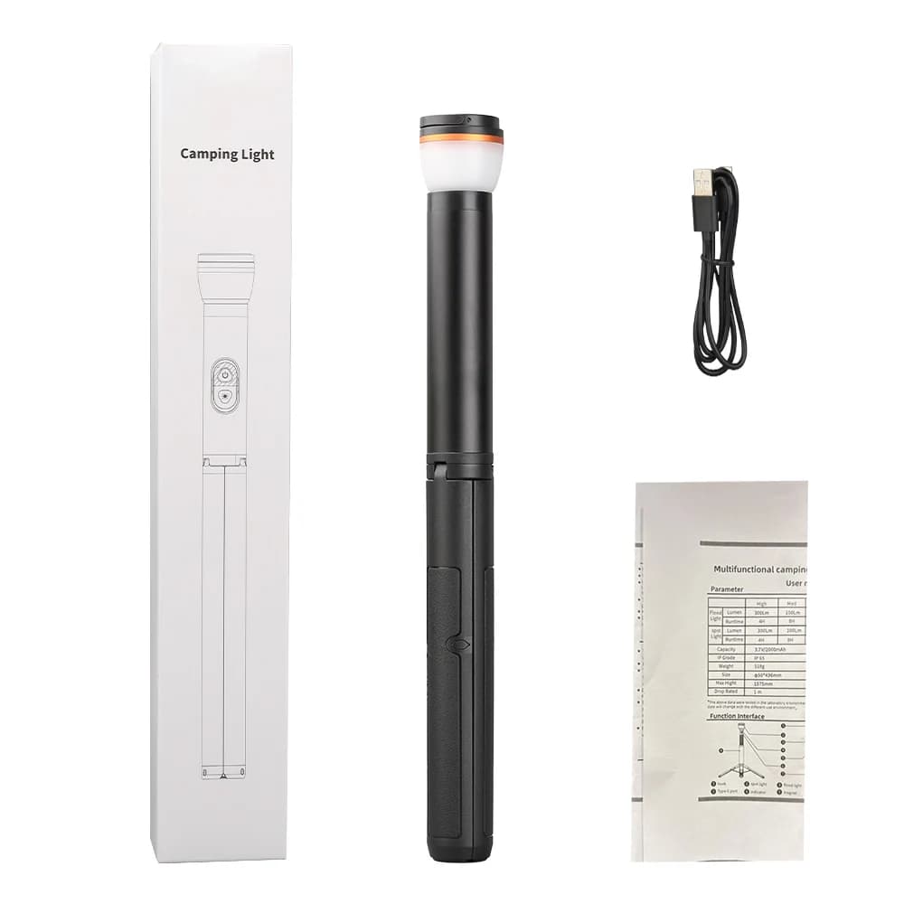 Trustfire WL22-OL 2000mAh Camping Lantern 1.5M Telescopic Magnetic Streetlights Tent Lamp Rechargeable Flashlight with Tripod