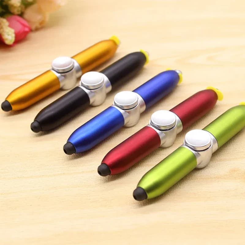 Penne giroscopiche multifunzione Giocattolo di decompressione Giroscopio Spinner Light Fidget Toy Pen con sollievo dallo stress Led Dito per adulti Ballpoi