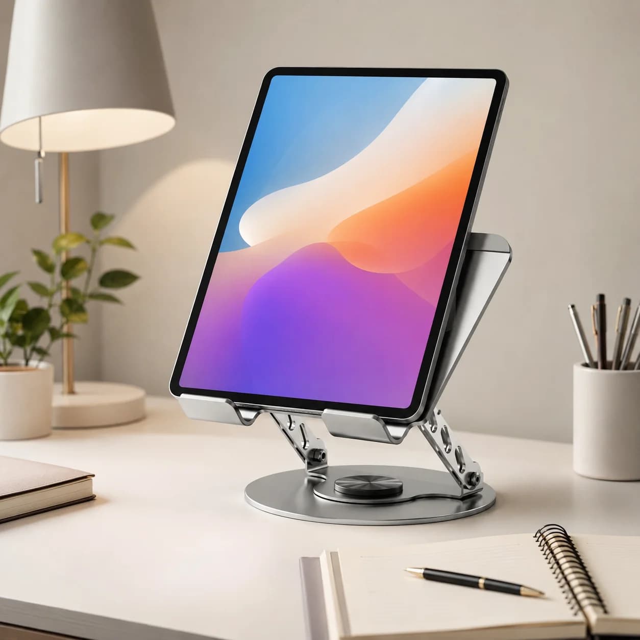 360 Rotating Laptop Stand, Foldable Laptop Riser for Desk, Aluminum Ergonomic Computer Stand, Heat Dissipation Cooling Holder