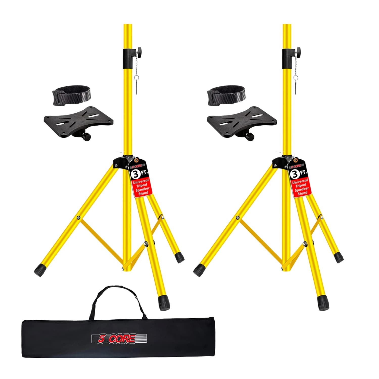 Supporto per altoparlante a 5 nuclei 2 supporti per treppiede PA DJ regolabili da 31 a 36 pollici resistenti con asta da 35 mm 132 libbre con borsa