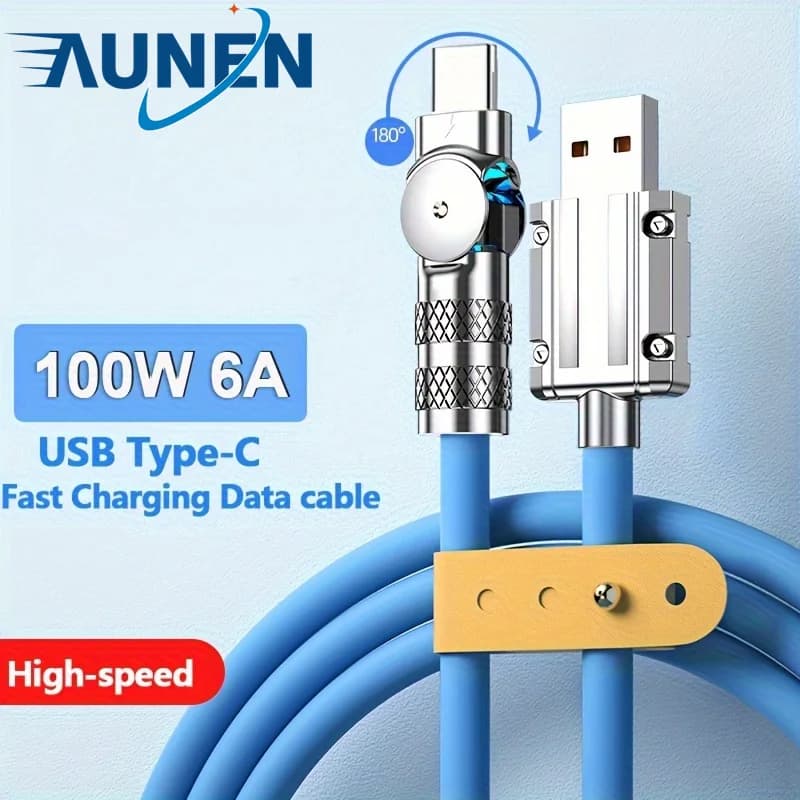 AUNEN 100W 6A cavo USB di tipo C per Samsung S23 S22 Ultra Huawei P30 Pro Xiaomi Redmi cavo di ricarica rapida accessori