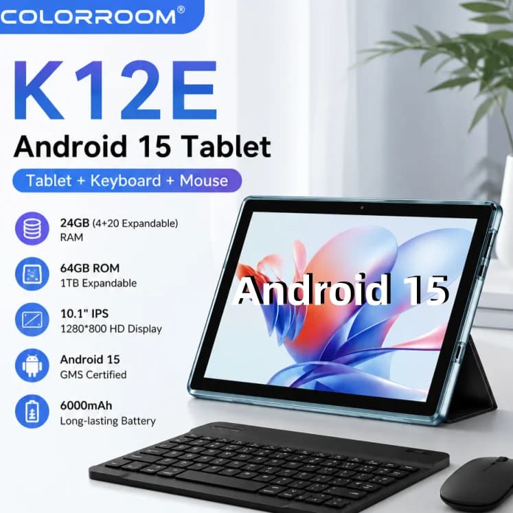 COLORROOM K07 K12 Android 11/15 Tablet 7/10.1 Inch, 6GB+32GB/24GB+64GB, WiFi Tablet PC for Study Work Entertainment