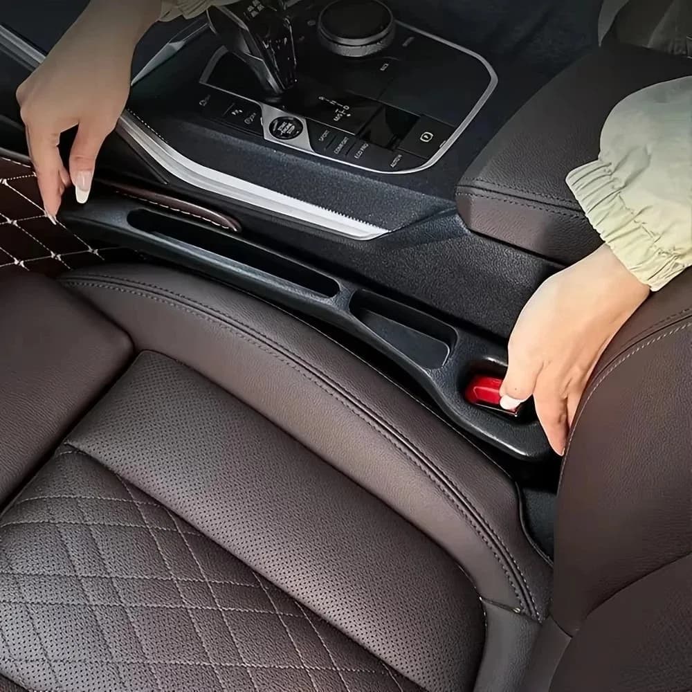 2PCS Car Seat Gap Filler Organizer, PU Leather Leak-Proof Plug Strip for Car Interior, Universal Fit for Most Vehicles, Prevents Phones Keys Coins from Falling, Easy Installation No Tools, Stylish & Durable