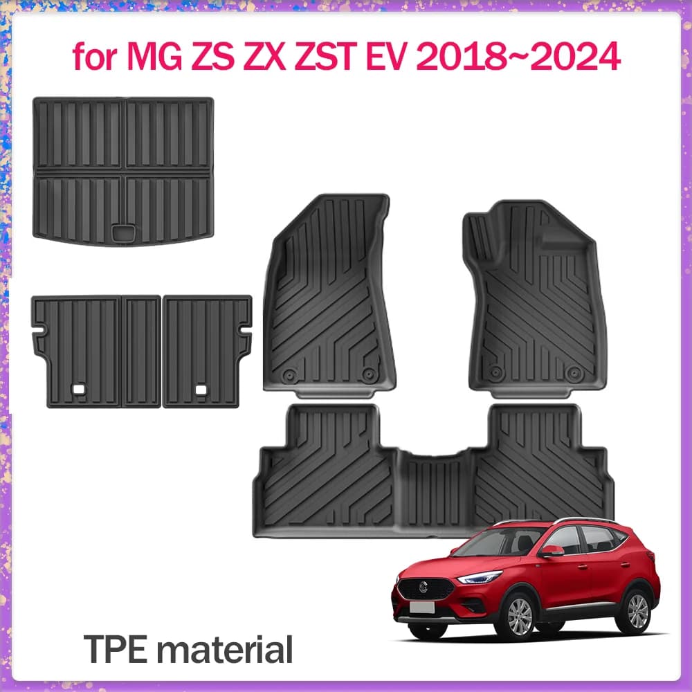 Car mat for MG ZS MGZS ZX ZST EV 2018 ~ 2024 2019 TPE Full Interior Liner Wiper Pad Carpet Custom Carpet Accessories