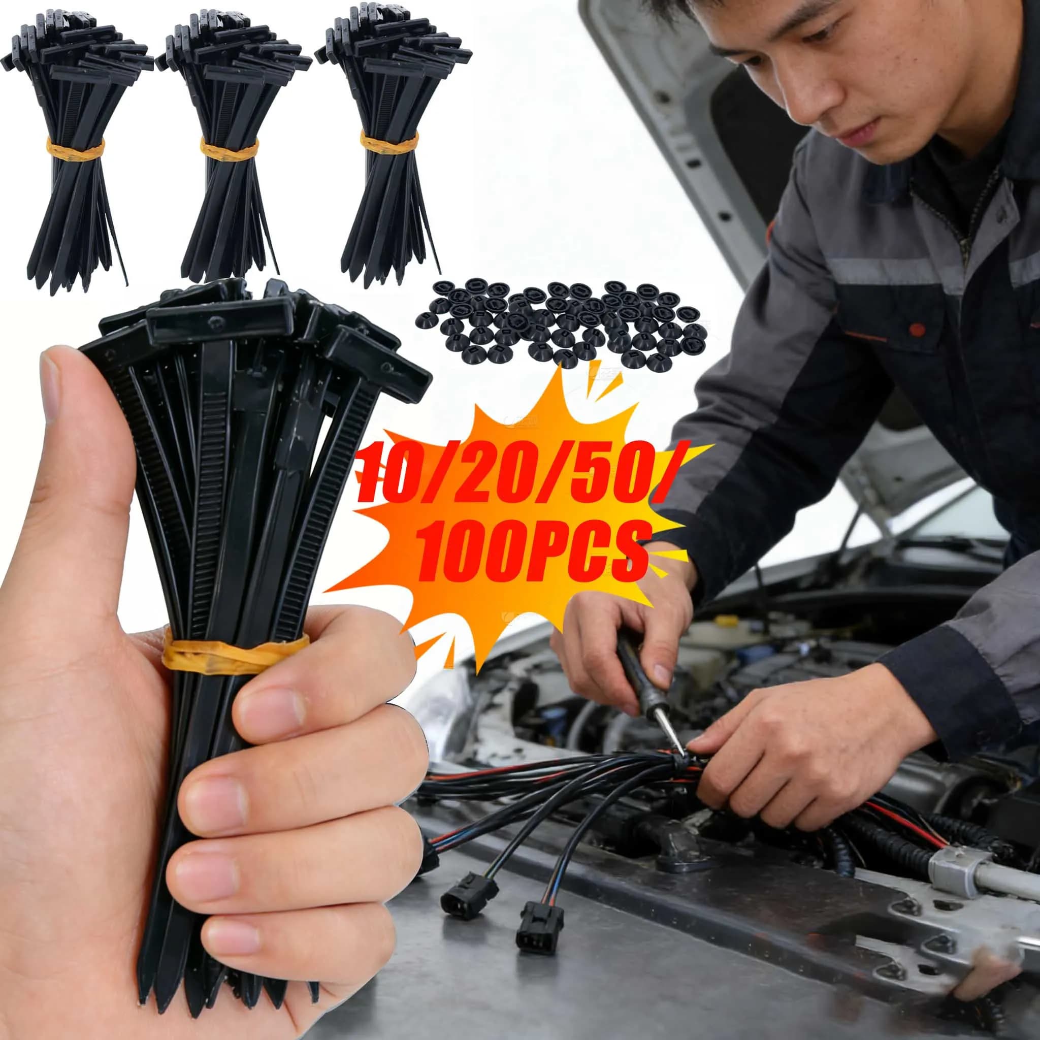 Set di Fascette Universali in Nylon per Auto, Clip di Fissaggio Autobloccanti con Perno per Riparazioni Auto
