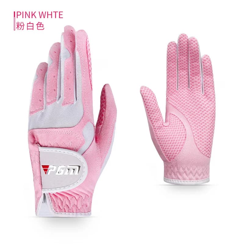 PGM Women Golf Gloves Soft Microfiber Cloth Anti-Slip Beads Breathable Gloves Factory Outdoor Sports Protetive Gloves ST018