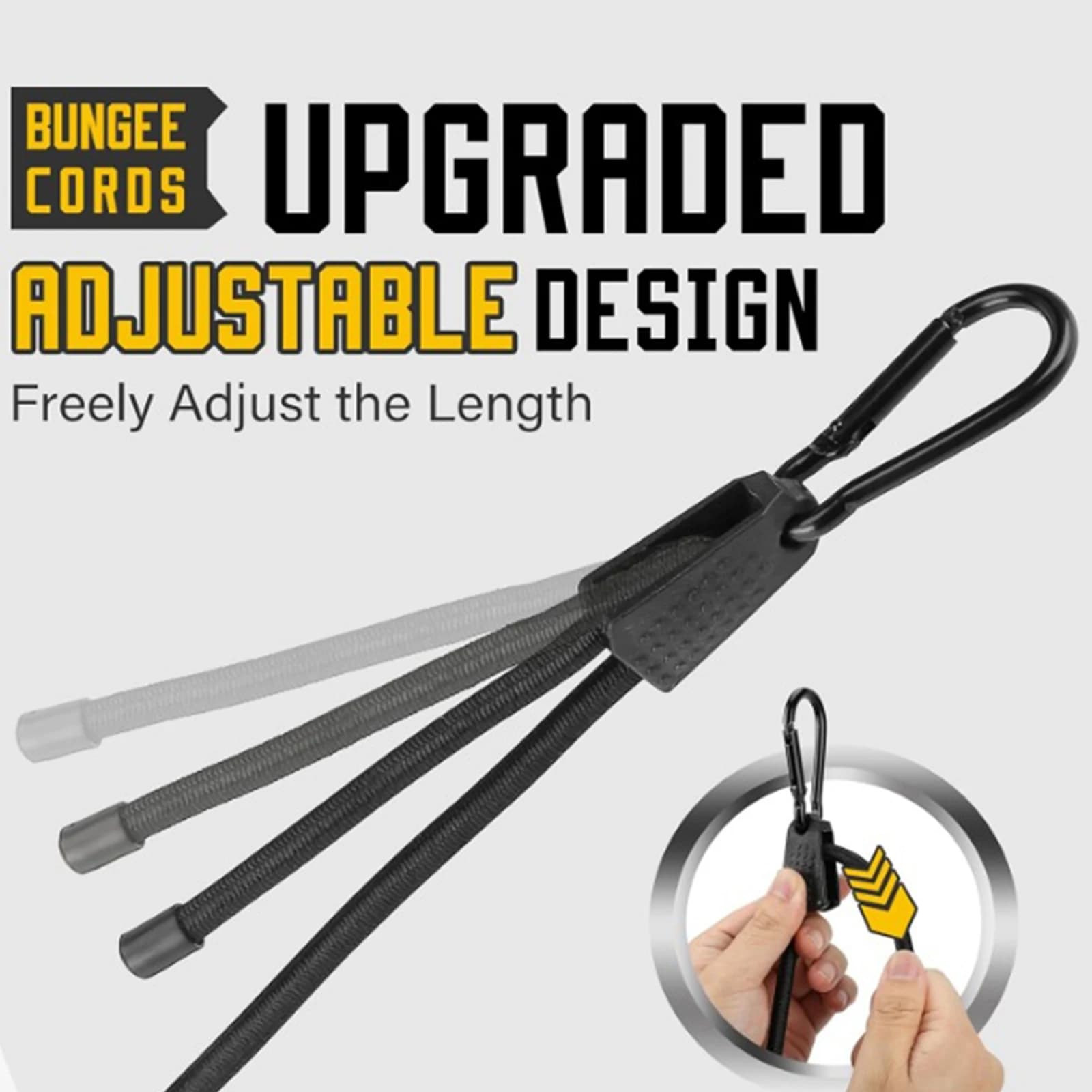 Corde elastiche per esterni Cavo elastico regolabile con moschettoni Regolare la lunghezza Corde elastiche Cavo per legare i camion da campeggio