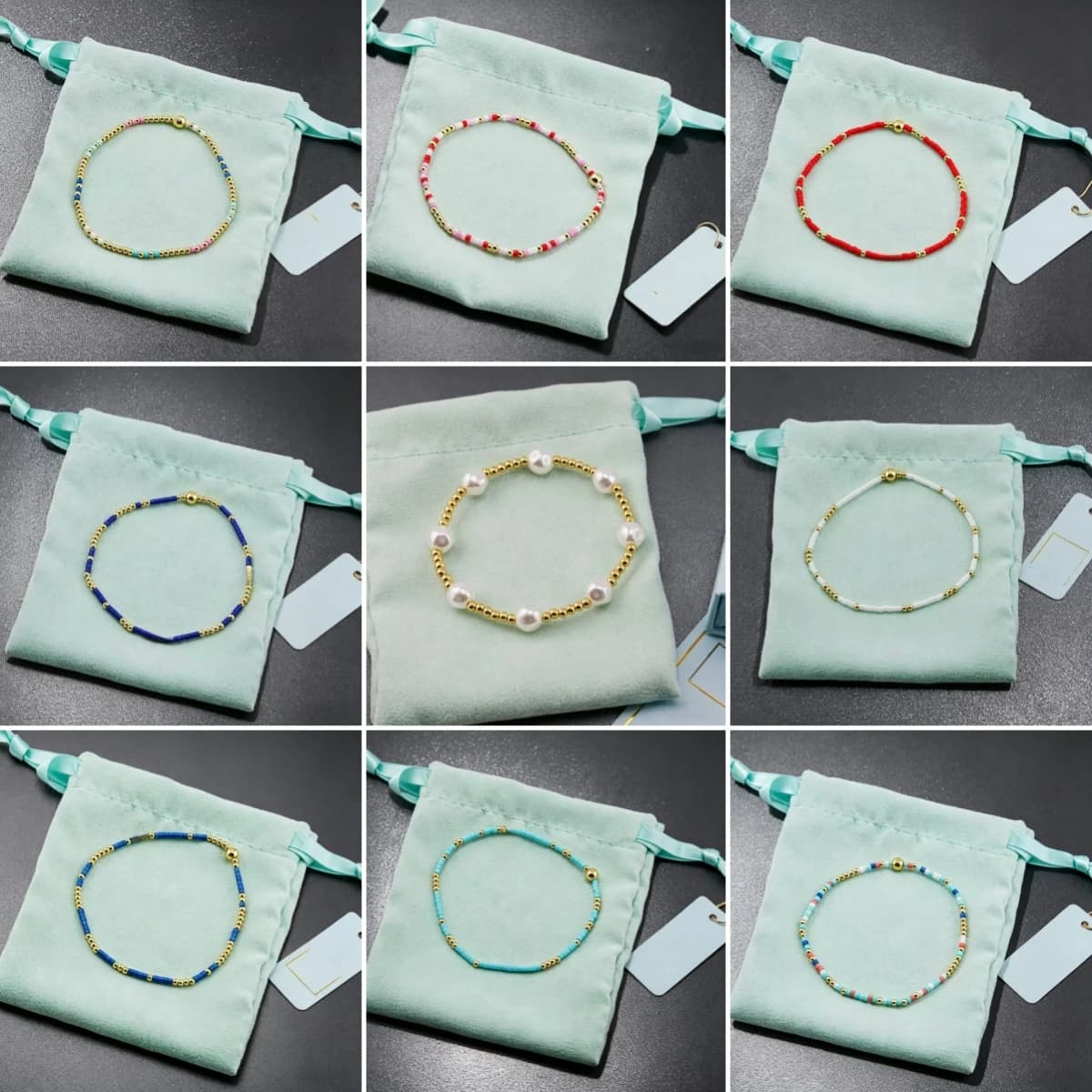 Braccialetti a croce impilabili con perle naturali impermeabili e pietre colorate per donna, gioielli raffinati