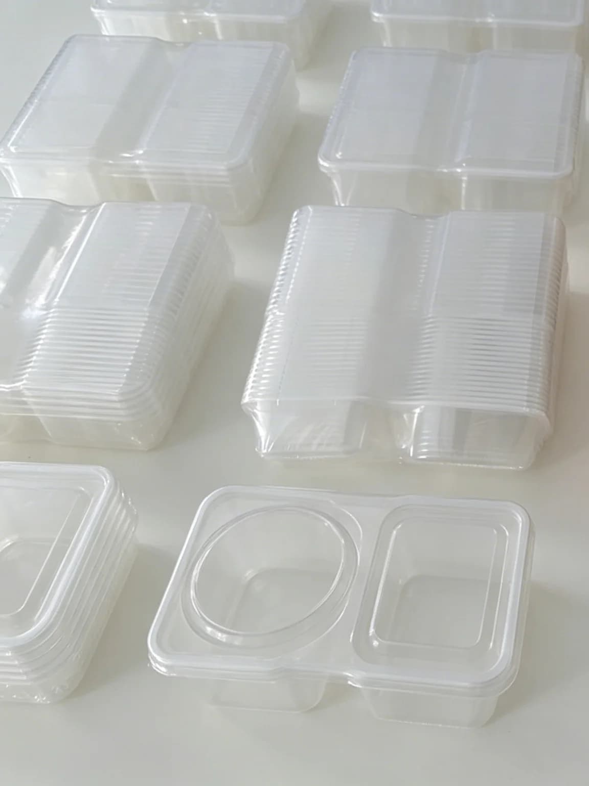 Contenitori Versatili in Plastica con Scomparti per la Preparazione dei Pasti, Scatole Trasparenti da Asporto per Lavoro, Scuola e Feste