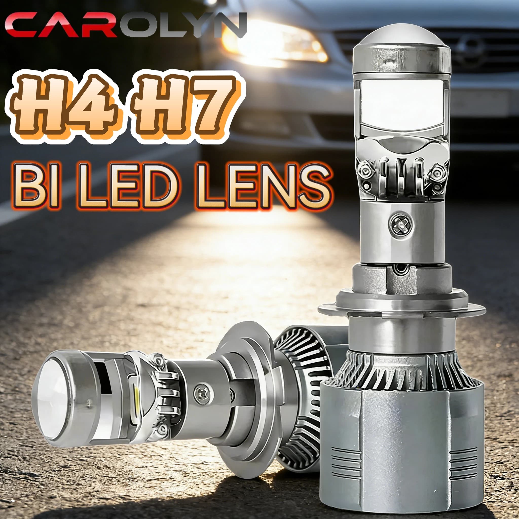 Carolyn H4 H7 LED Canbus Proiettore Lenticolare H11 9005 HB3 9006 HB4 Mini Proiettore Lenticolare Luce Auto H7 6000K Fendinebbia 12V LHD 2 Pezzi