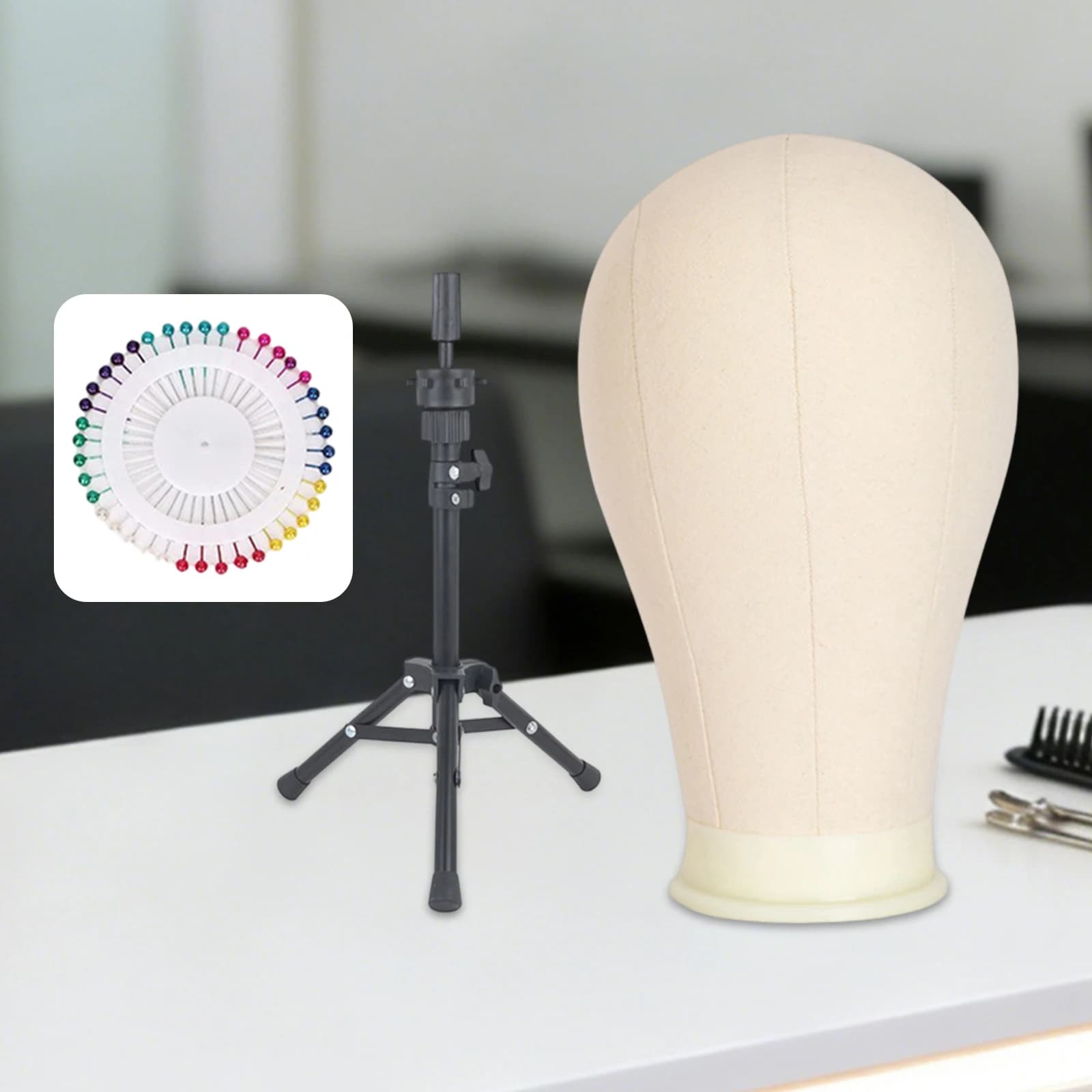 Wig Stand Model Mannequin Head Realistic Canvas Wig Head for Jewelry Making Hair Weave Styling Home Shop Accessories Replace