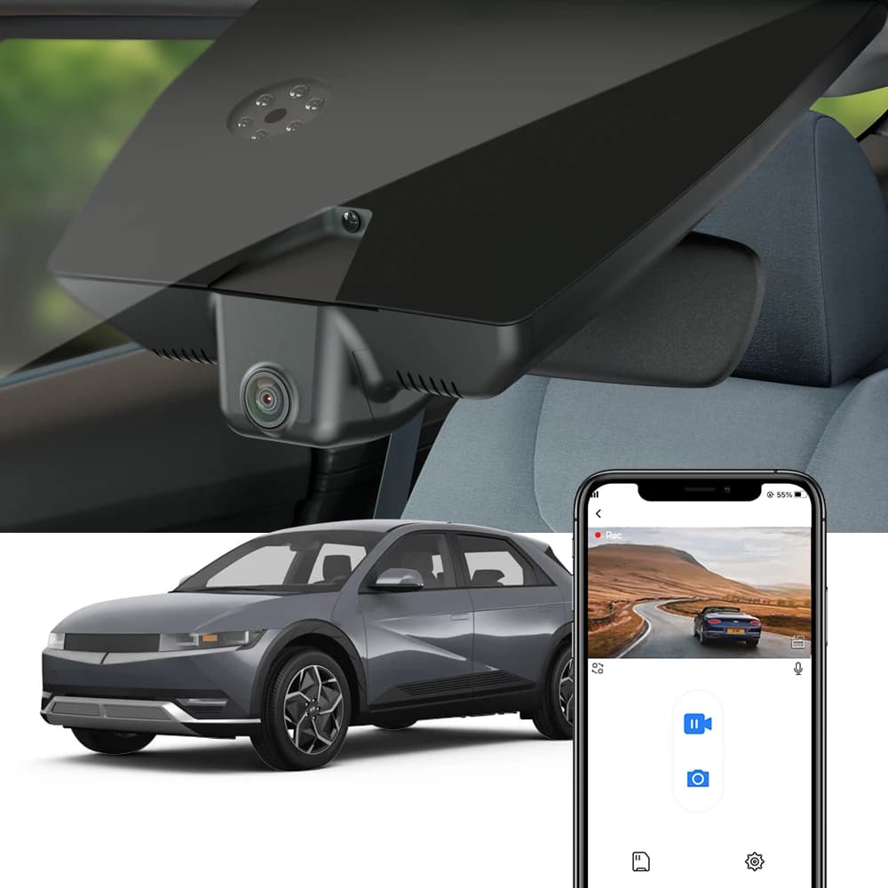 Fitcamx 4K Dash Cam for Hyundai Ioniq 5 and N Line 2022-2025, DVR for OEM cars with APP WiFi, night vision and G sensor