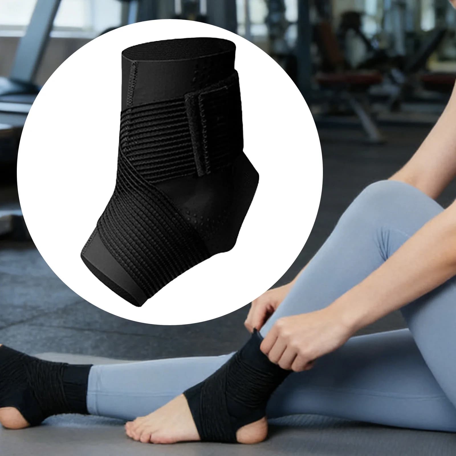 Supporto per Caviglia e Piede, Fascia Compressiva Sportiva per Pattinaggio, Escursionismo, Calcio, Allenamento Sportivo all'Aperto, Esercizi in Palestra