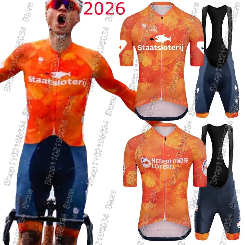 Completed by Dutch Cycling 2026 - Cycling Jersey and Salopette on the Dutch National Team Mathieu van der Poel
