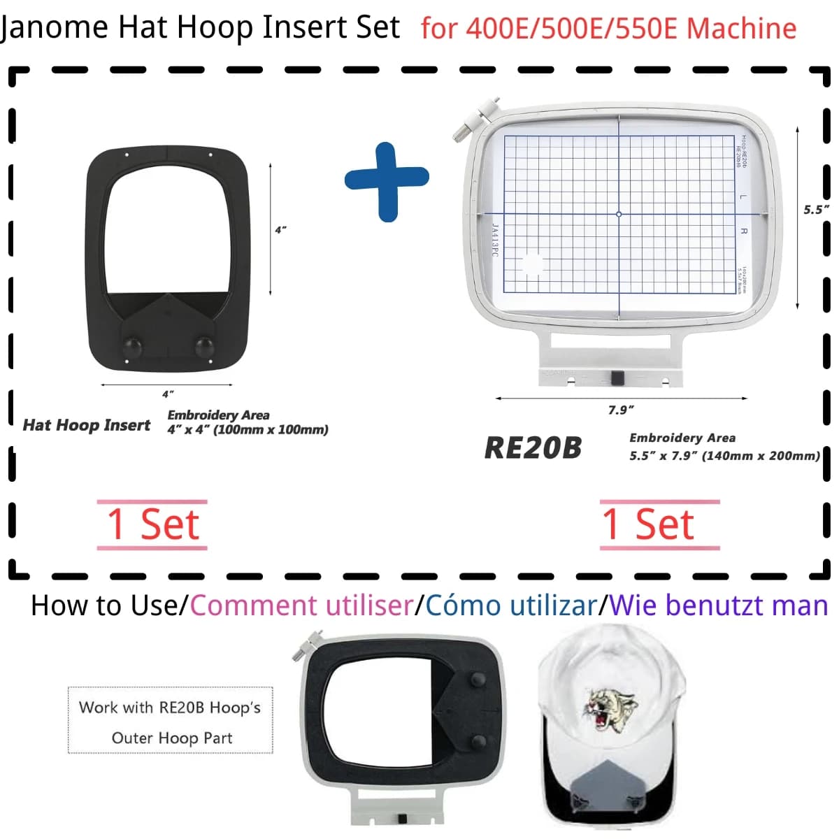 Sewtalent Embroidery Hat Hoop Frame for Janome Memory Craft MC500E MC350E MC9500 Elna 820 830 MC 400c Janome 550e 350e Machine