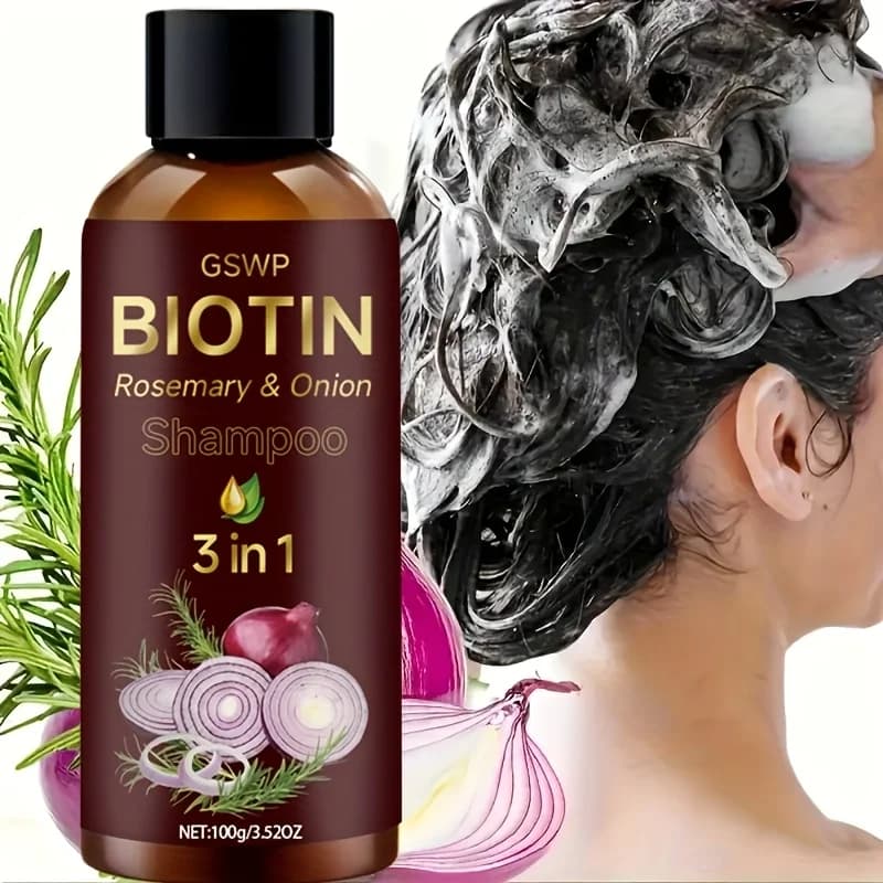 GSWP Biotin Rosemary Onion Shampoo 3-in-1 Hydrating, Nutrition, Controls Sebum for voluminous hair 100g
