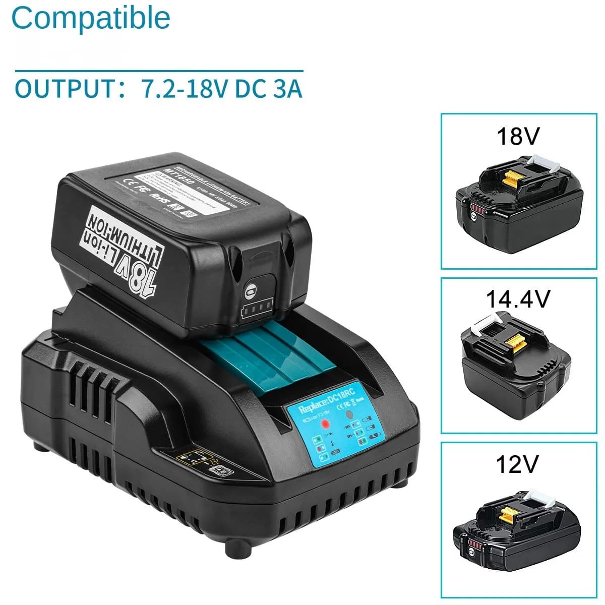 Sostituire il caricatore makita 14.4V-18V caricatore per utensili elettrici DC18RC